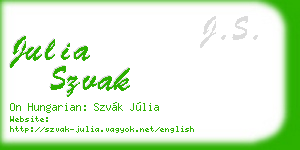 julia szvak business card